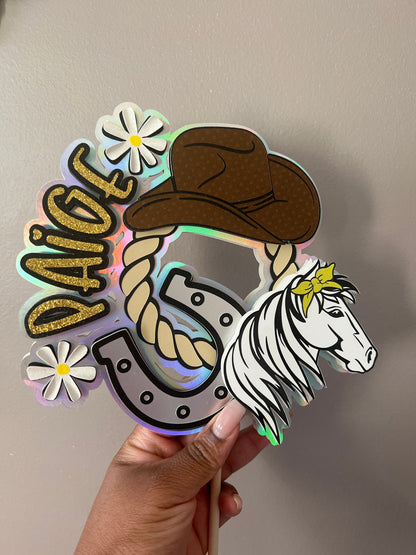 Cowgirl Cake Topper Rodeo Cake Topper Ranch Themed Party