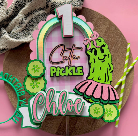1 Cute Pickle Cake Topper
