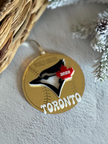2025 World Series Ornament | Baseball Christmas Decor | Acrylic Sports Fan Gift | Canadian Baseball Tree Ornament| Blue Jays