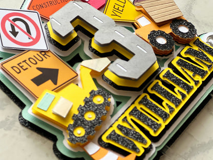 Construction Theme Topper, 3rd Birthday Theme, Smash Cake, Dump Truck Topper, Custom Theme Topper, Party Decoration