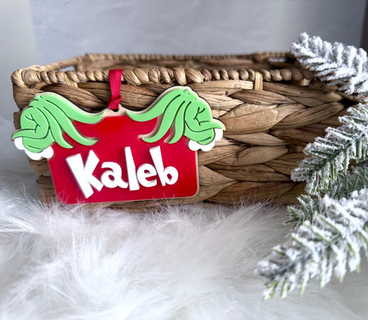Personalized Grinch Christmas Ornament