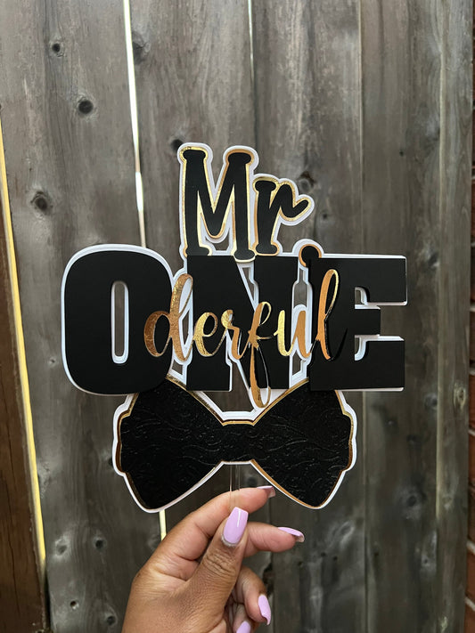 Mr. ONEderful Cake Topper