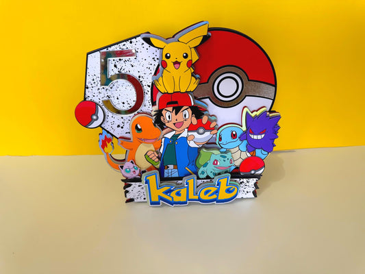 Custom Pokémon Birthday Cake Topper