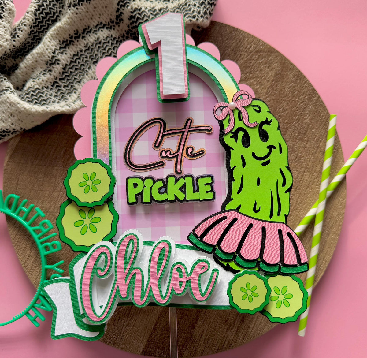 1 Cute Pickle Cake Topper
