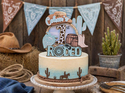 1st Rodeo Cake Topper First Rodeo 1st Birthday Cowbow Western Party