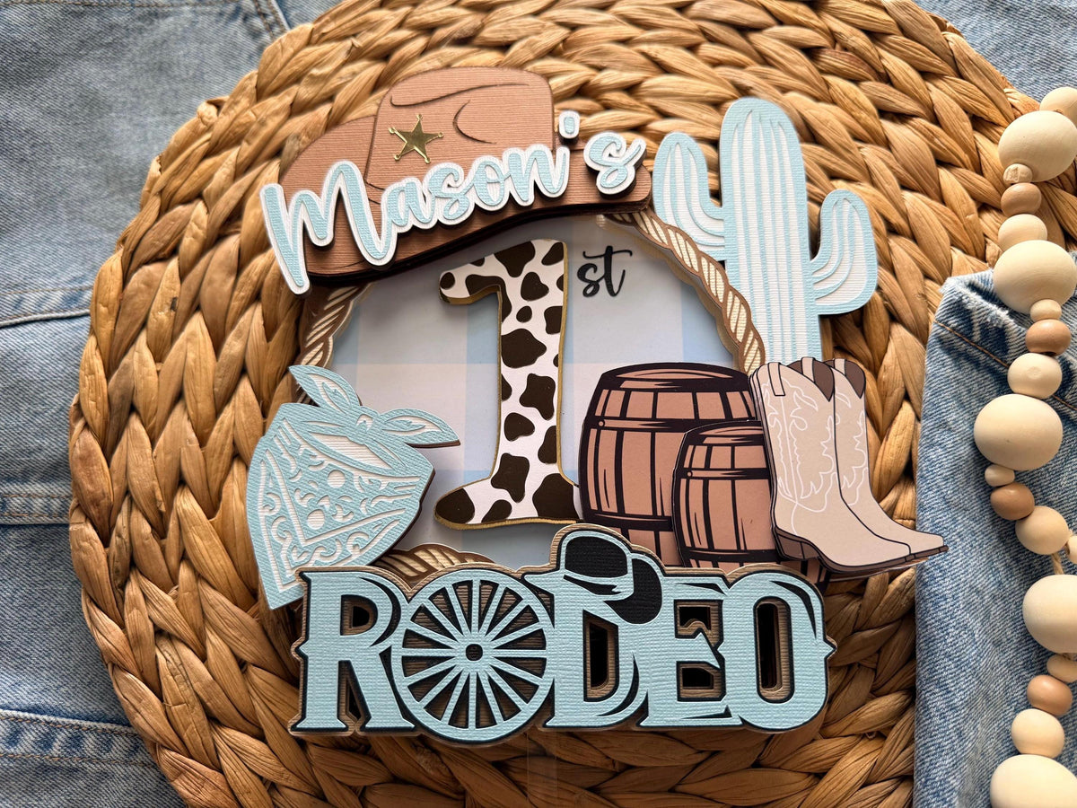 1st Rodeo Cake Topper First Rodeo 1st Birthday Cowbow Western Party
