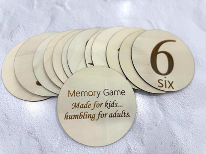 Wooden number Memory Game Wooden Family Game Night Gift  Kids Matching Game  Funny Adult Memory Game  Laser Cut Number Tiles