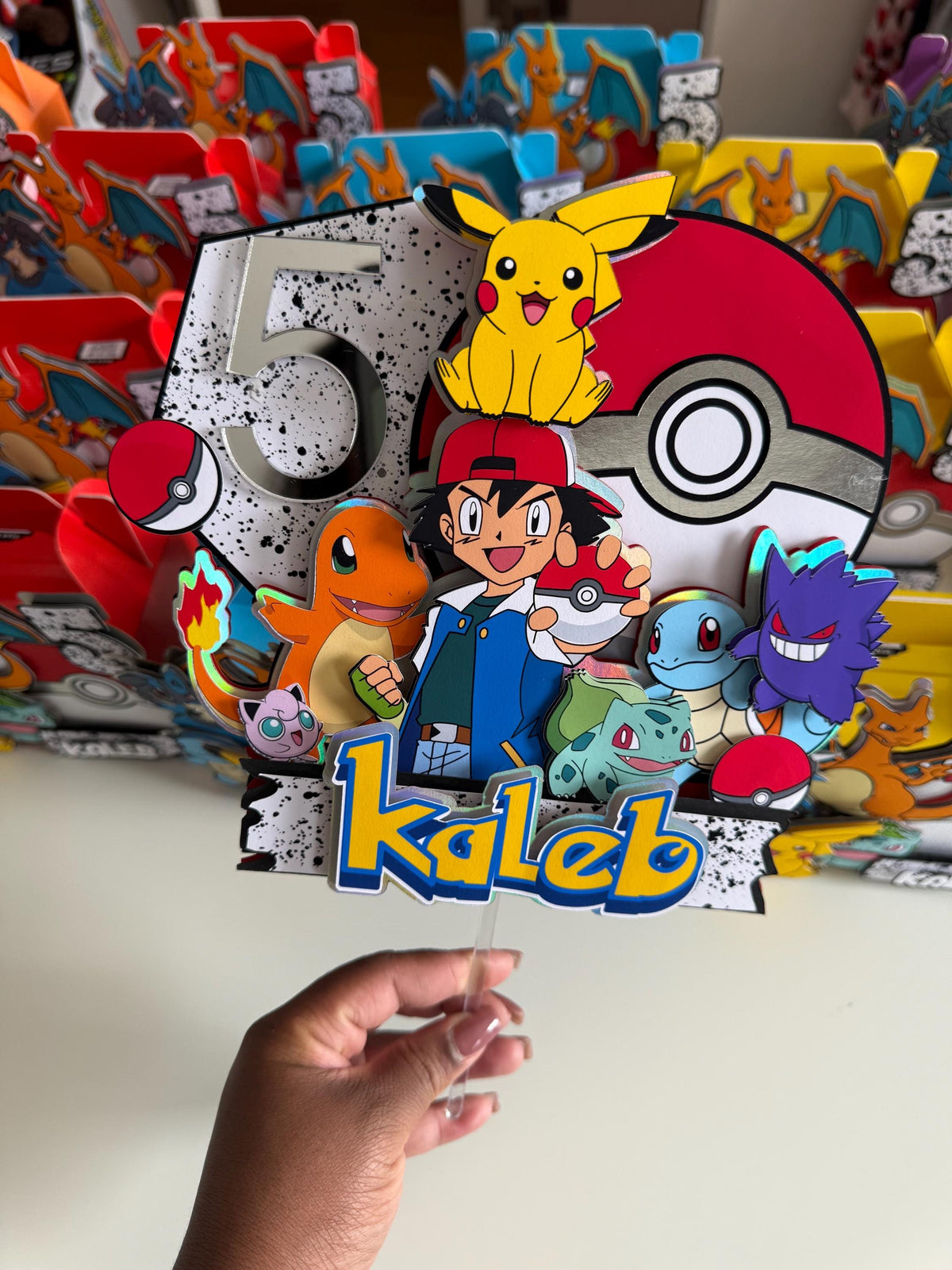 Custom Pokémon Birthday Cake Topper