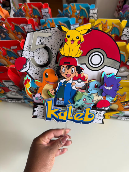 Custom Pokémon Birthday Cake Topper