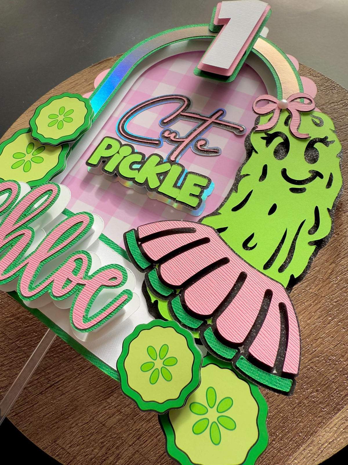 1 Cute Pickle Cake Topper