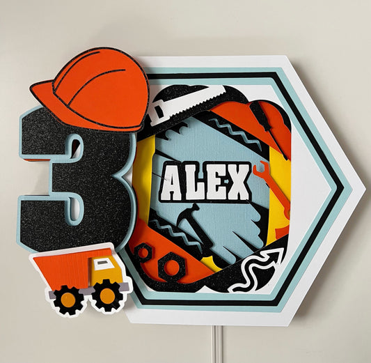 Construction Themed Cake Topper