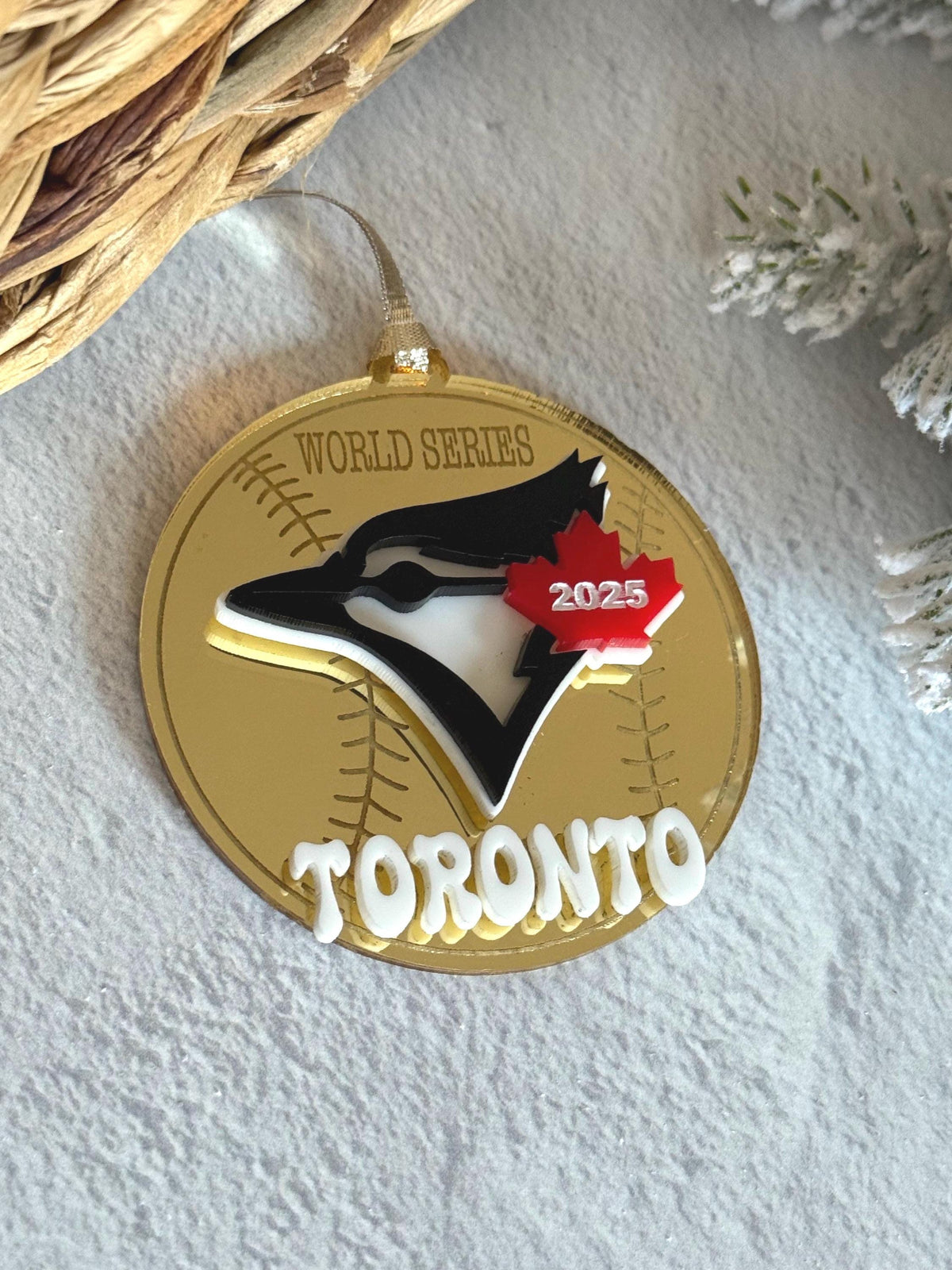 2025 World Series Ornament | Baseball Christmas Decor | Acrylic Sports Fan Gift | Canadian Baseball Tree Ornament| Blue Jays