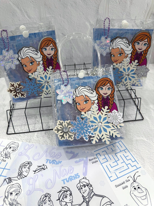 Frozen Inspired Clear Party Favor Bags | Personalized Elsa Anna Olaf Goodie Bags | Winter Wonderland Birthday Party Favors