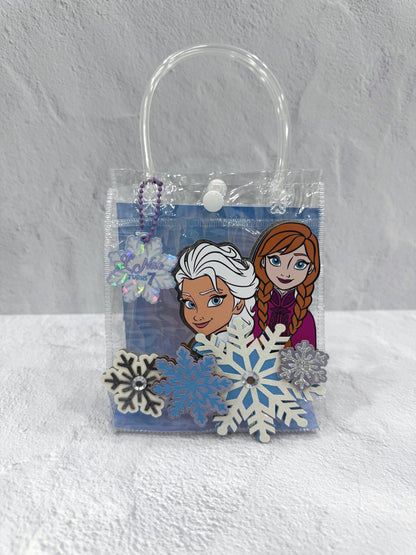 Frozen Inspired Clear Party Favor Bags | Personalized Elsa Anna Olaf Goodie Bags | Winter Wonderland Birthday Party Favors