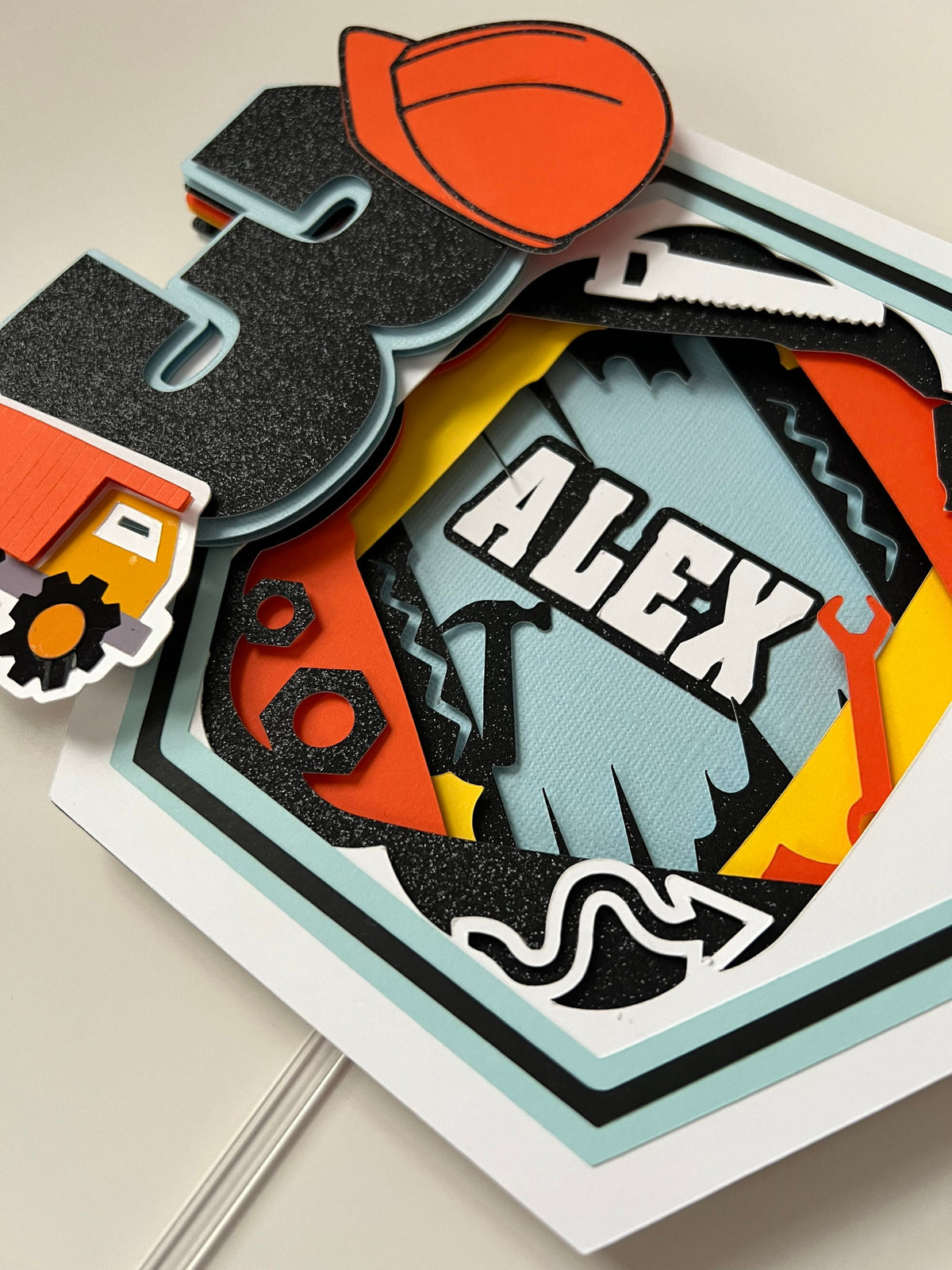 Construction Themed Cake Topper