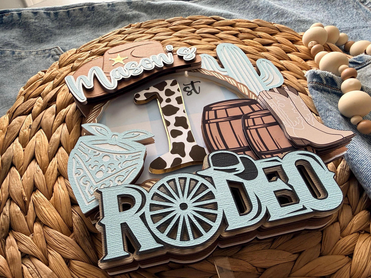 1st Rodeo Cake Topper First Rodeo 1st Birthday Cowbow Western Party