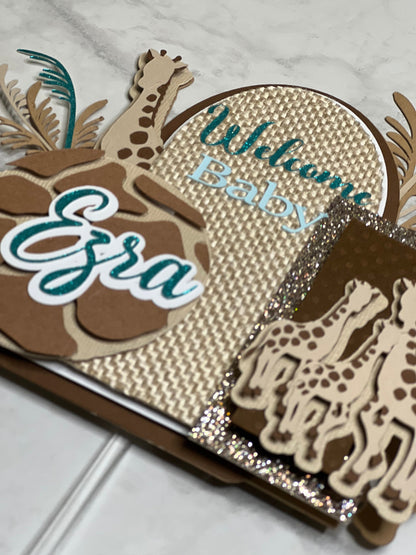 Giraffe Theme Topper, Neutral Baby Shower, Cake Topper, Shower Cake, Baby Shower Decor