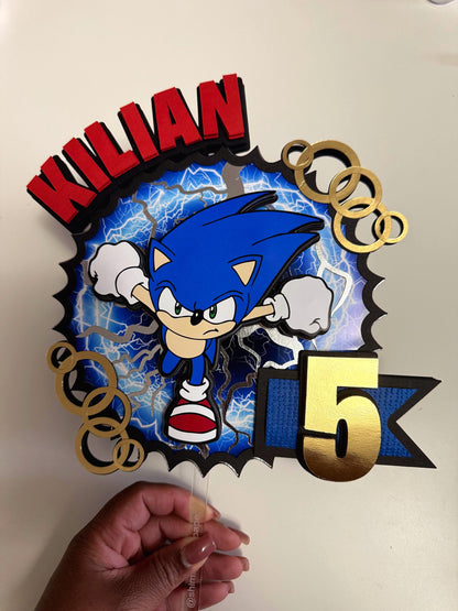 Sonic- Inspired Personalized Cake Topper