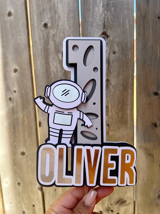Space Cake Topper, Outer Space Cake Topper, Space Party Decor, Astronaut Party Decor