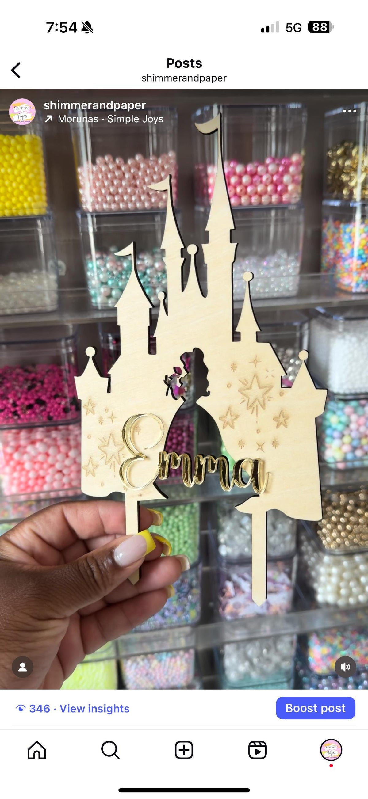 Personalized Princess Castle Cake Topper Custom Name Fairy Tale Birthday Decor