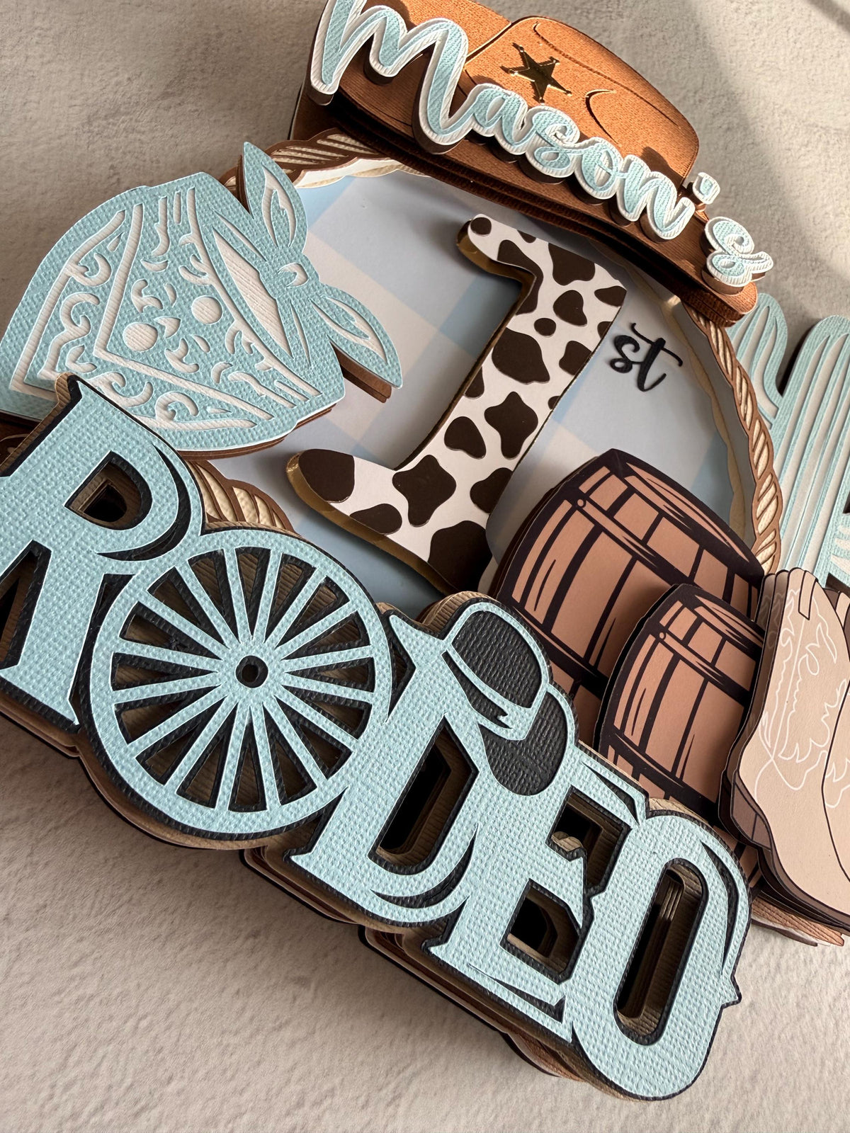 1st Rodeo Cake Topper First Rodeo 1st Birthday Cowbow Western Party