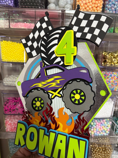Roaring Monster Truck Cake Topper w/ LED lights