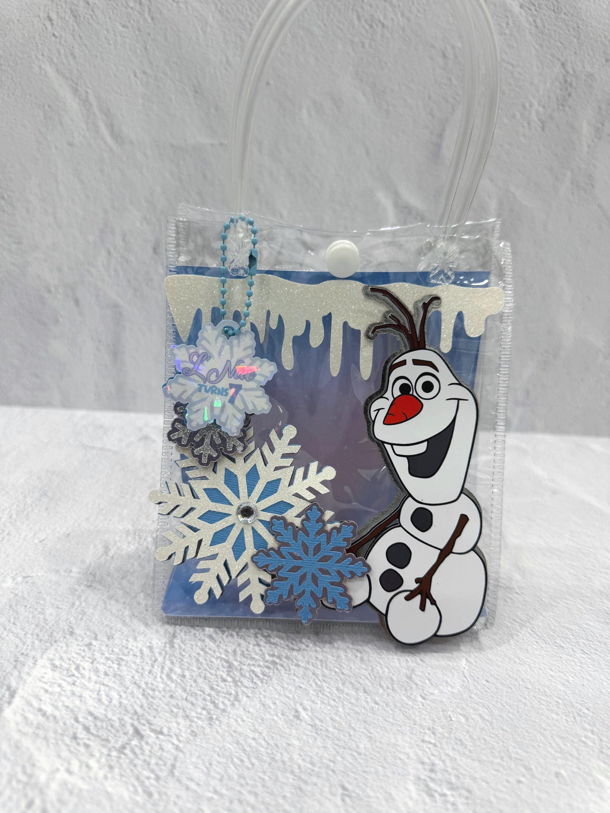 Frozen Inspired Clear Party Favor Bags | Personalized Elsa Anna Olaf Goodie Bags | Winter Wonderland Birthday Party Favors